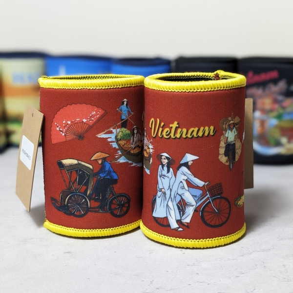 BAO GIỮ NHIỆT - BAO BIA (CÔ GÁI VN NỀN ĐỎ)
