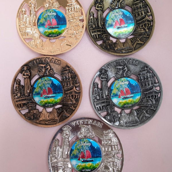 DỈA LỖ DÁN CẢNH (HẠ LONG THUYỀN-5 MÀU)