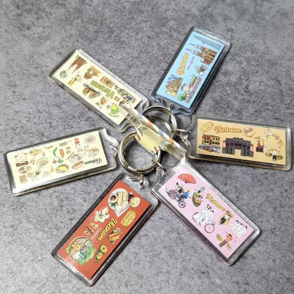MÓC KHOÁ NHỰA CHÙM (CHỮ NHẬT)