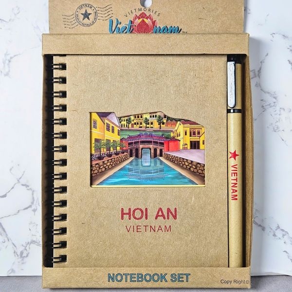SỔ TAY GIẤY GỖ & BÚT (HỘI AN)